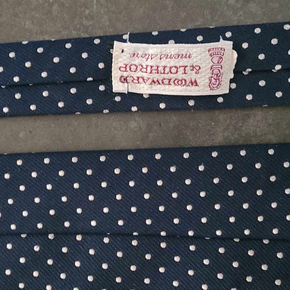 VINTAGE CHRISTIAN DIOR LOGO MONOGRAM POLKA DOT NECK TIE - Picture 6 of 7